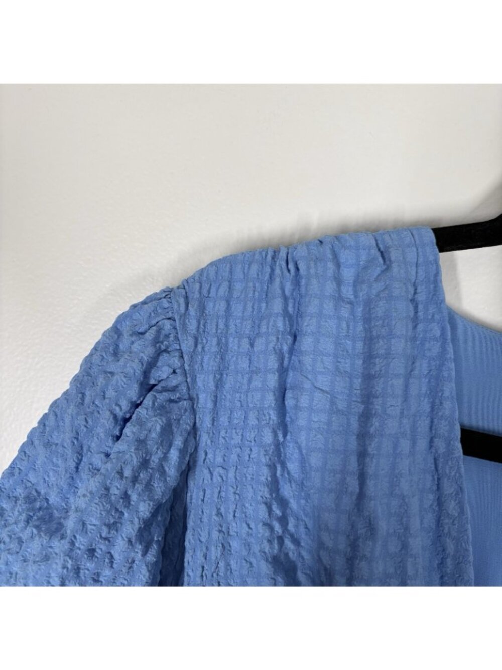 Abercrombie & Fitch Women LP French Blue Tie-Front Textured Maxi Dress NWOT - Picture 9 of 16